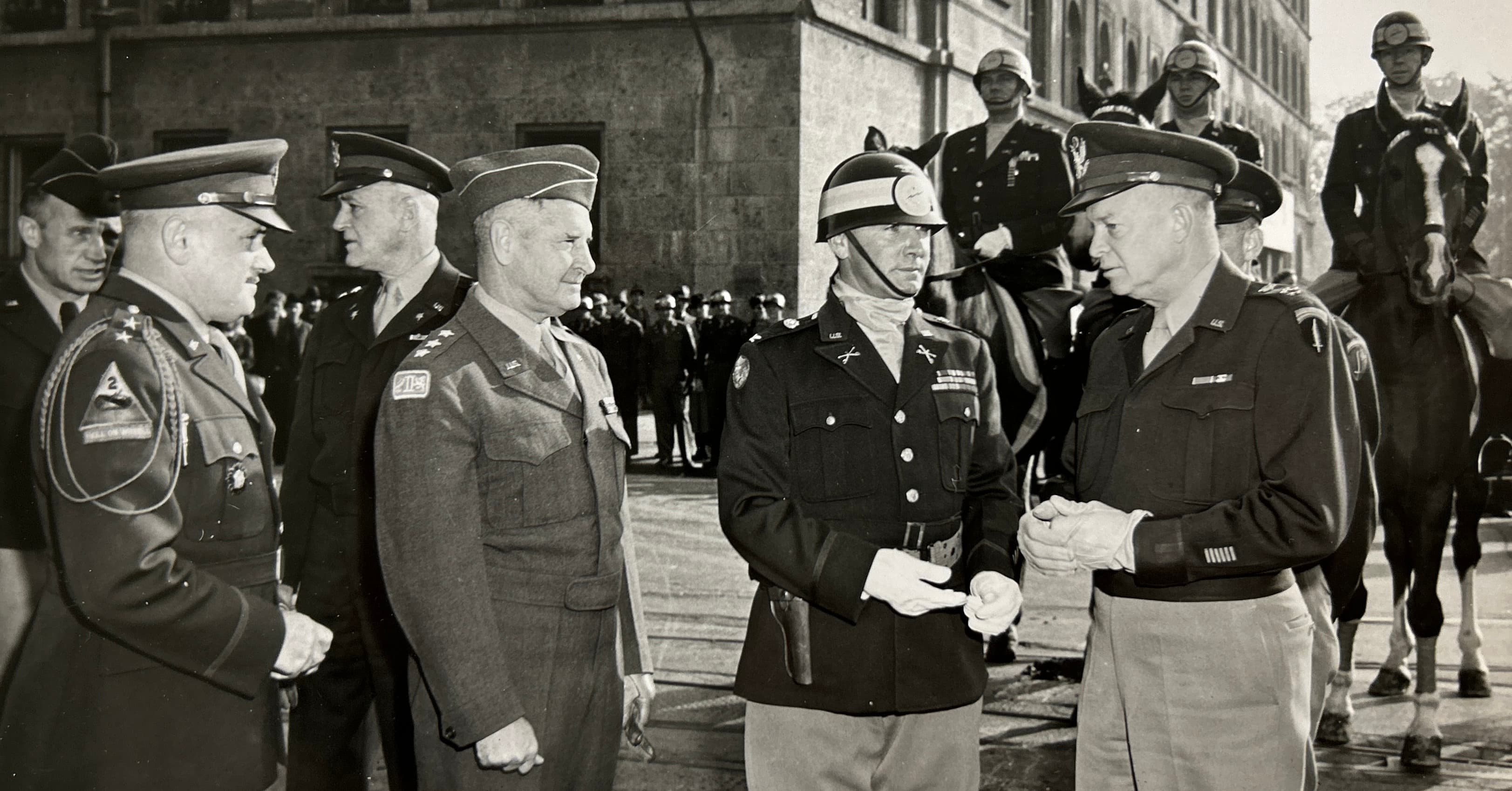 Senior U.S. Army officers in formal dress uniform at a military ceremony — the kind of service history Veteran Voices is built to preserve